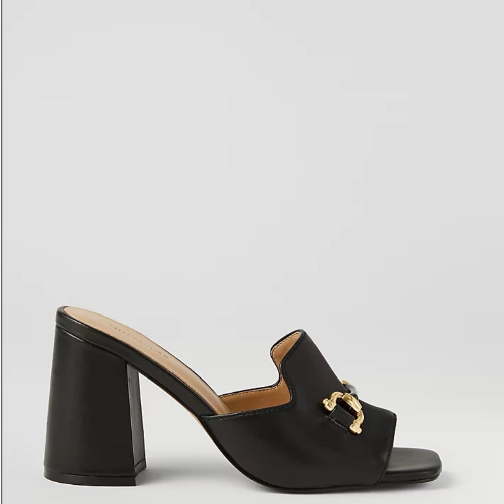 Ann Taylor horsebit heel sandal leather heel 5